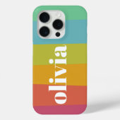 Sorbet Rainbow Kleuren Aangepaste Naam Zomer Case-Mate iPhone Case (Achterkant)