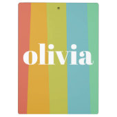 Sorbet Rainbow Kleuren Aangepaste Naam Zomer Klembord (Achterkant)