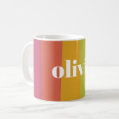 Sorbet Rainbow Kleuren Aangepaste Naam Zomer Koffiemok (Voorkant links)