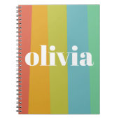 Sorbet Rainbow Kleuren Aangepaste Naam Zomer Notitieboek (Voorkant)