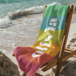 Sorbet Rainbow Kleuren Aangepaste Naam Zomer Strandlaken