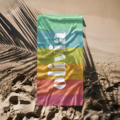 Sorbet Rainbow Kleuren Aangepaste Naam Zomer Strandlaken