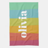 Sorbet Rainbow Kleuren Aangepaste Naam Zomer Theedoek (Verticaal)