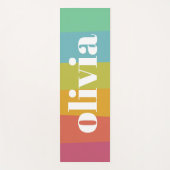 Sorbet Rainbow Kleuren Aangepaste Naam Zomer Yogamat (Voorkant)