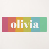 Sorbet Rainbow Kleuren Aangepaste Naam Zomer Yogamat (Voorkant (horizontaal))