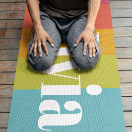 Sorbet Rainbow Kleuren Aangepaste Naam Zomer Yogamat