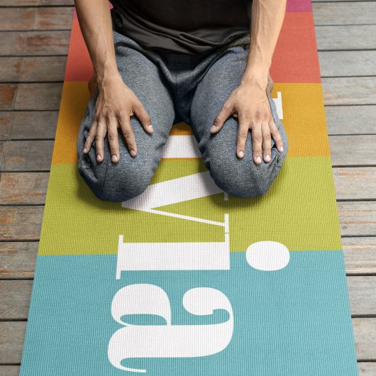 Sorbet Rainbow Kleuren Aangepaste Naam Zomer Yogamat