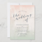 sorbet | Waterverf Pastel bruiloft uitnodiging (Voorkant)