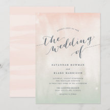 sorbet | Waterverf Pastel bruiloft uitnodiging