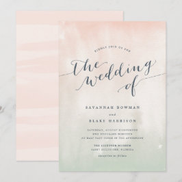 sorbet | Waterverf Pastel bruiloft uitnodiging