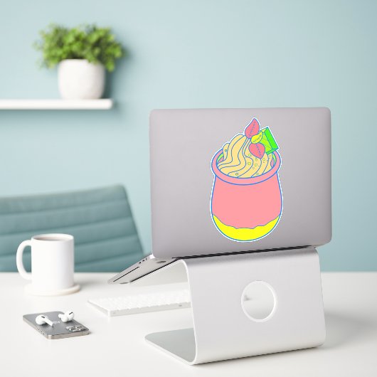 Sorbetsijs Sticker (Laptop op bureau)