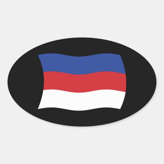 Sorbische Vlagsticker Ovale Sticker (Voorkant)