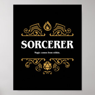 Sorcerer Class Tabletop RPG Gaming Poster