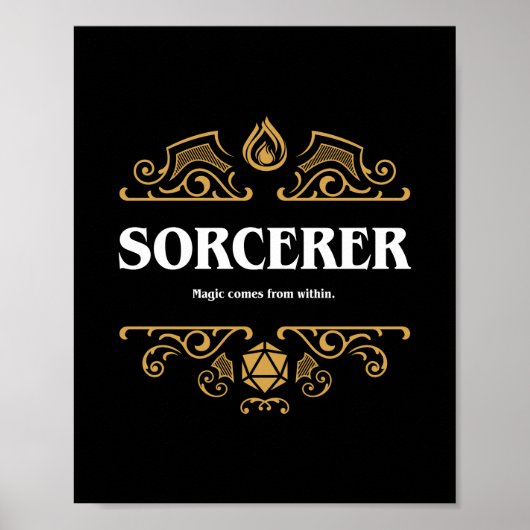 Sorcerer Class Tabletop RPG Gaming Poster (Voorkant)
