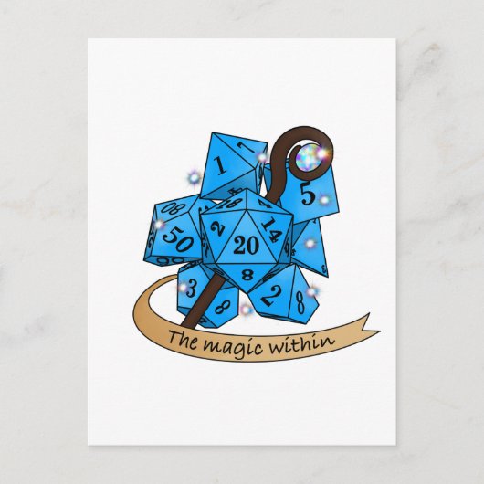 Sorcerer Dice Design Briefkaart (Voorkant)