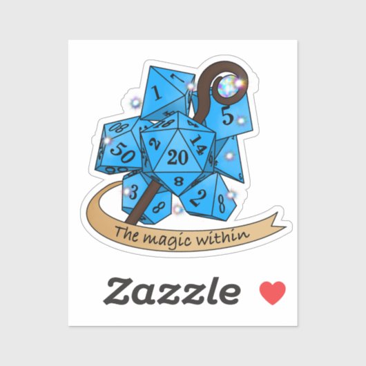 Sorcerer Dice Design Sticker (Vel)