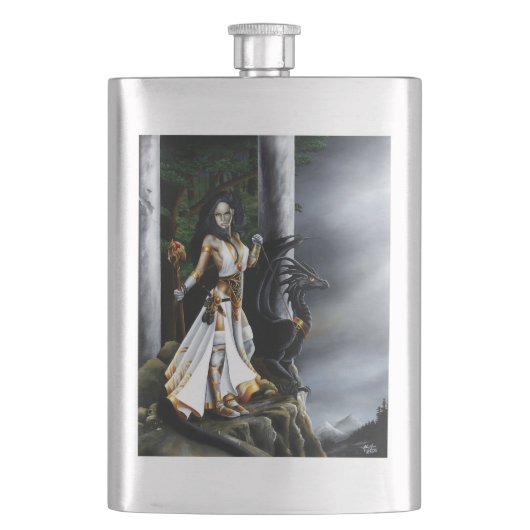 Sorceress Black Dragon Fantasy Wit Flacon (Voorkant)