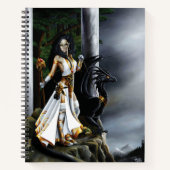 Sorceress Black Dragon Fantasy Wit Notitieboek (Voorkant)