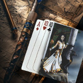 Sorceress Black Dragon Fantasy Wit Pokerkaarten