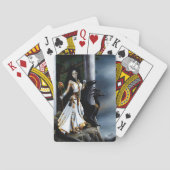 Sorceress Black Dragon Fantasy Wit Pokerkaarten (Achterkant)