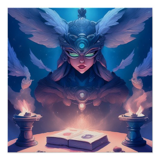 Sorceress  Getting Ready To Cast Spell Perfect Poster (Voorkant)
