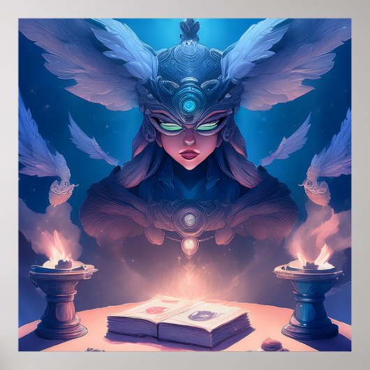 Sorceress  Getting Ready To Cast Spell Poster (Voorkant)