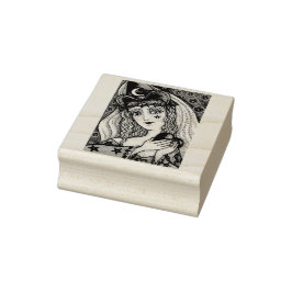 SORCERESS, GOTHIC HALLOWEEN WITCH RUBBER STAMP RUBBERSTEMPEL