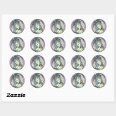 SORCERESS, GOTHIC WITCH HART STICKER RondSCHAP (Vel)