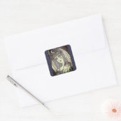 SORCERESS, GOTHIC WITCH HART STICKERS Vierkant BLA (Envelop)