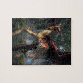 Sorceress vecht tegen een draak legpuzzel (Horizontaal)