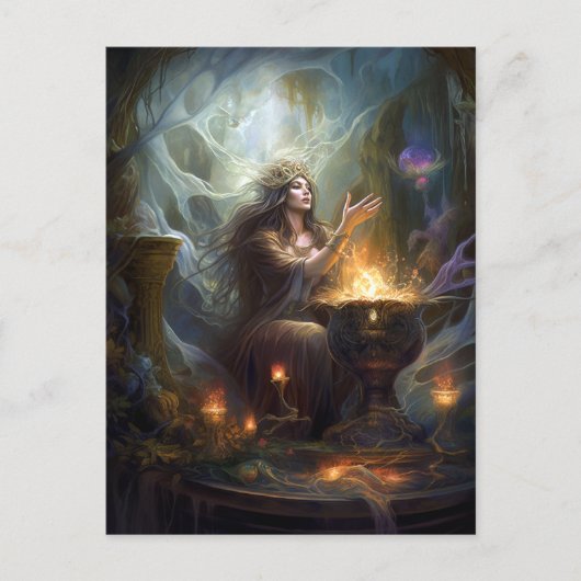 Sorceress Witch Fantasy Art Briefkaart (Voorkant)