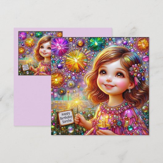 ~ SORCHA ~ Happy Birthday ~ Fire Works' Display ~ (Voorkant / Achterkant)