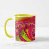 SORCHA ~ HOT CRAZY 3D Fractal ~ roze rood geel Mok (Links)