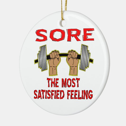 Sore the most Tevful Feeling Barbell Keramisch Ornament (Links)