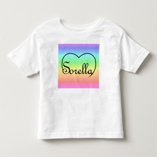 Sorella Italiaans Zus hart regenboog Kinder Shirts (Voorkant)