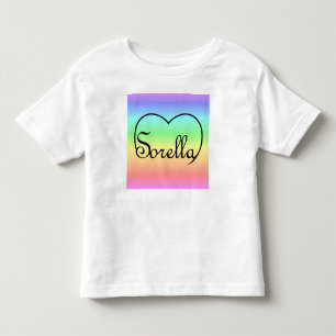 Sorella Italiaanse Zus hart regenboog Kinder Shirts