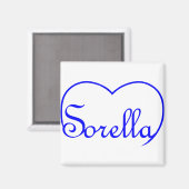 Sorella Italiaanse Zuster Blue Magneet (Voorkant / Achterkant)
