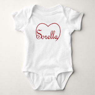 Sorella Italiaanse Zuster hart Rood Romper