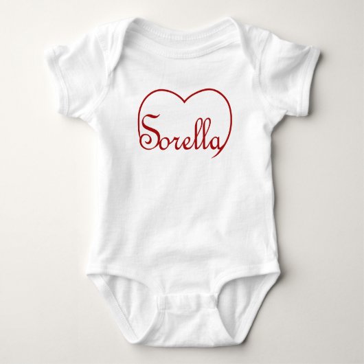 Sorella Italiaanse Zuster hart Rood Romper (Voorkant)