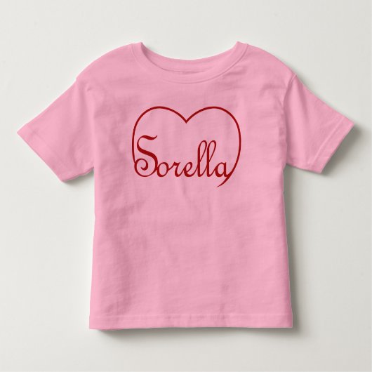Sorella Italy Sister hart Rood Kinder Shirts (Voorkant)