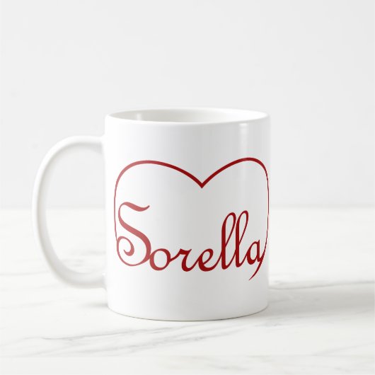 Sorella Italy Sister hart Rood Koffiemok (Links)