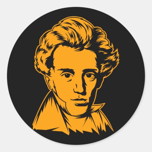 Soren Kierkegaard filosofie van existentialistisch Ronde Sticker (Voorkant)