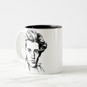 Soren Kierkegaard filosofie van existentialistisch Tweekleurige Koffiemok (Voorkant links)