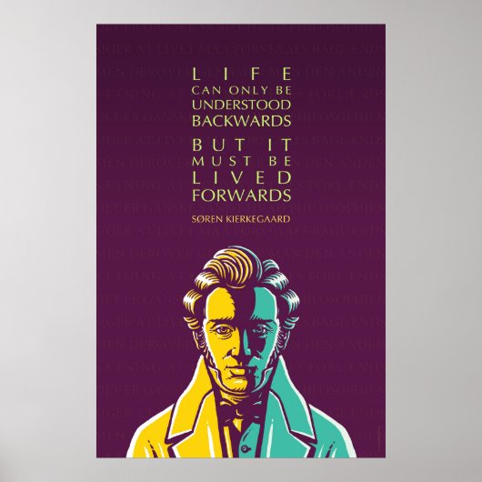 Søren Kierkegaard Inspirerend Quote: Life Poster (Voorkant)