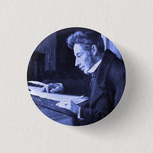 "SOREN KIERKEGAARD" RONDE BUTTON 3,2 CM (Voorkant)