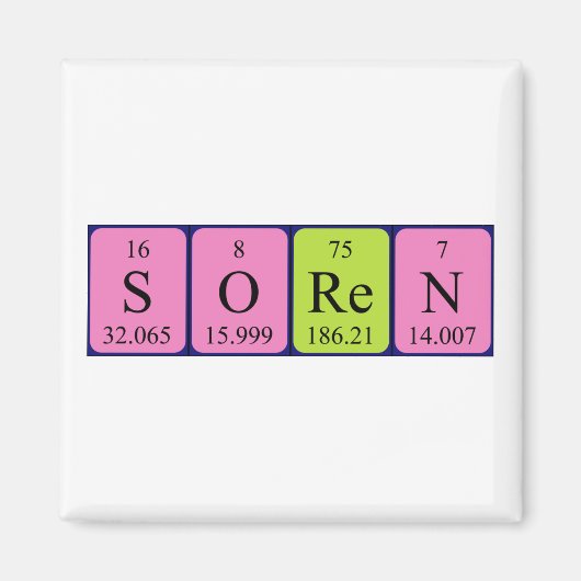 Soren periodieke lijstnaam magnet (Voorkant)