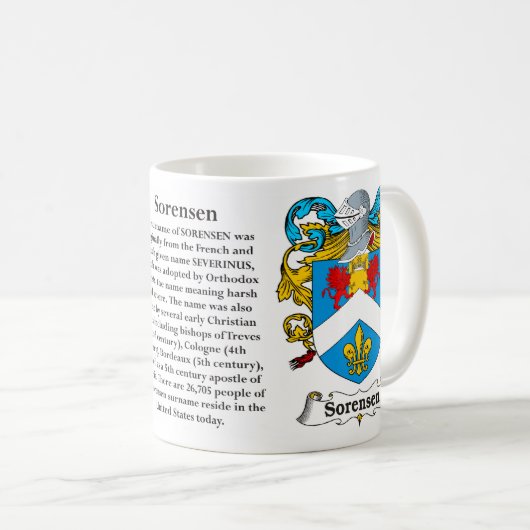 Sorensen Family Coat of Arms mok (Voorkant rechts)