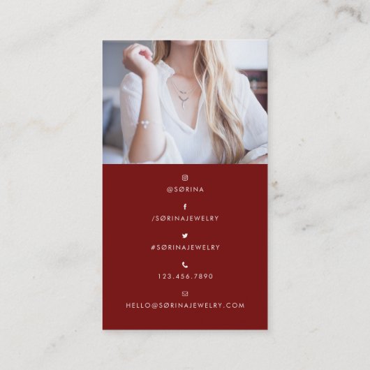 Sørina Sieraden Logo Ruby Visitekaartje (Achterkant)