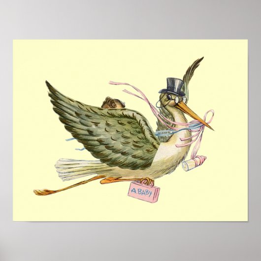 SORK BABY GIRL SHOWER, crème Poster (Voorkant)