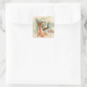 SORK BABY SHOWER MONOGRAM , VIERKANTE STICKER (Tas)